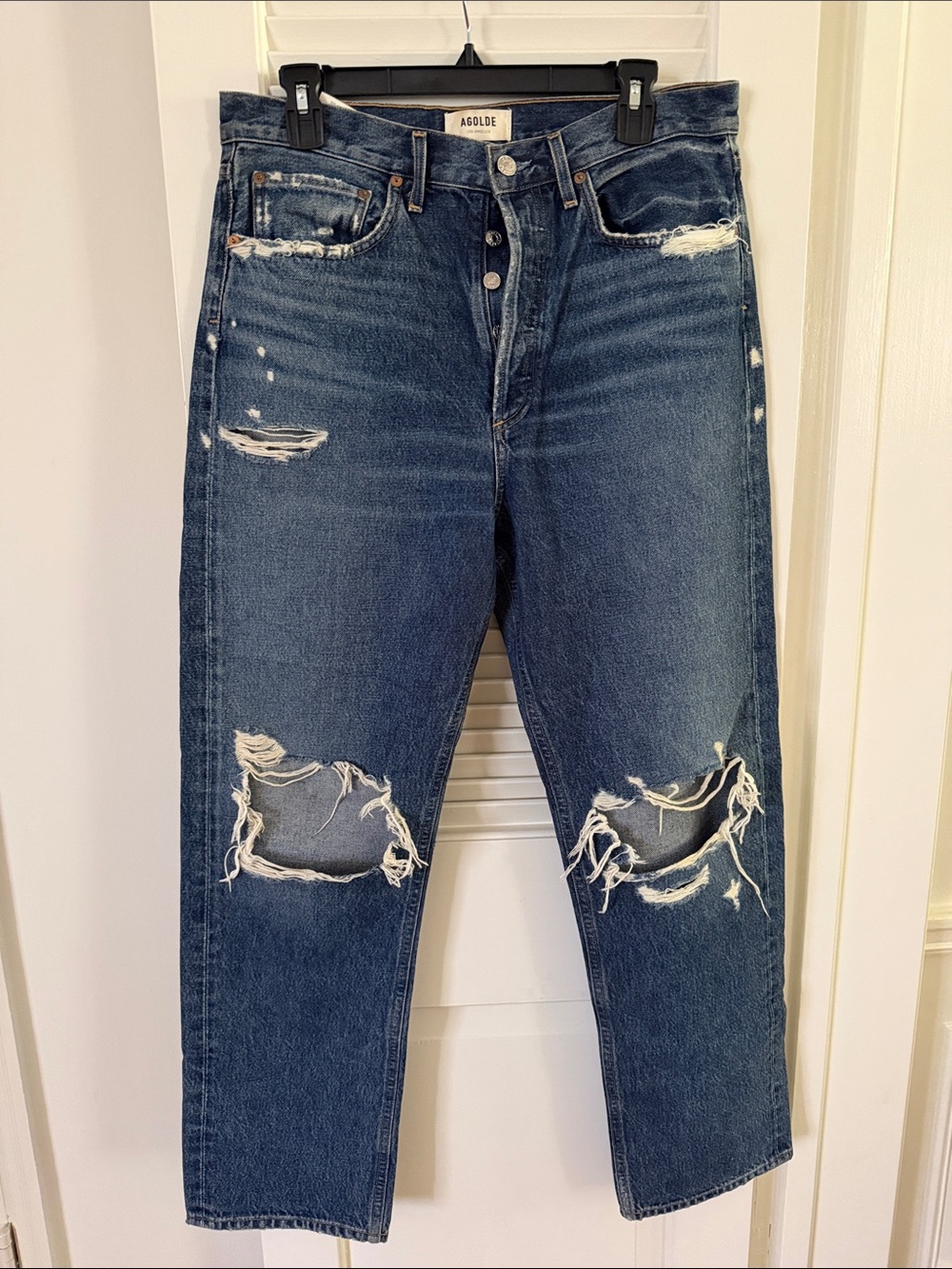 Agolde 90’s Jean  Ripped Knee in Dark Blue size 29